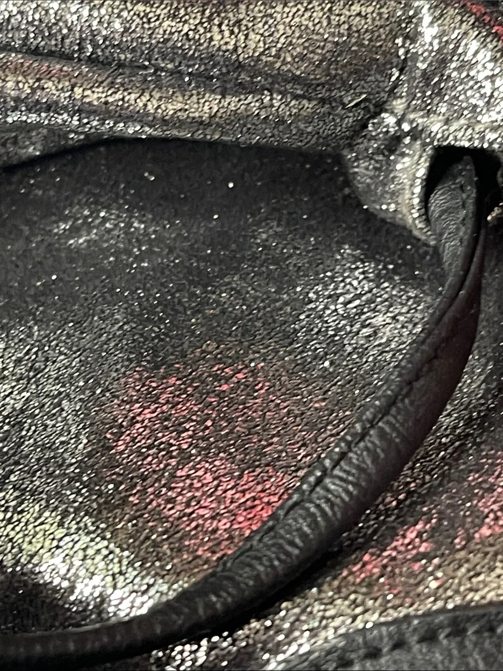 Metallic Silver Drawstring Women’s Backpack (16.5x 14)
